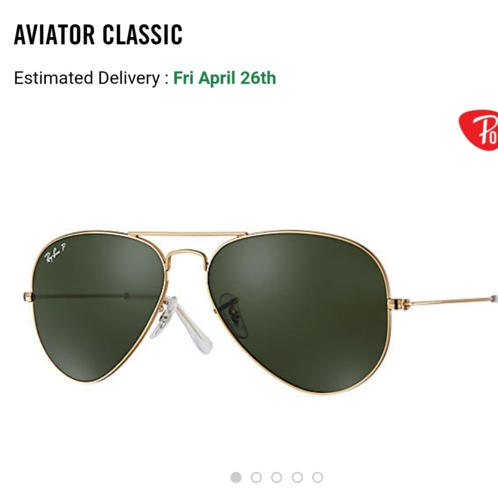 Gold RayBand aviator glasses polarized
